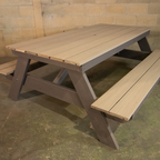 Traditional A frame picnic table made from composite timber.