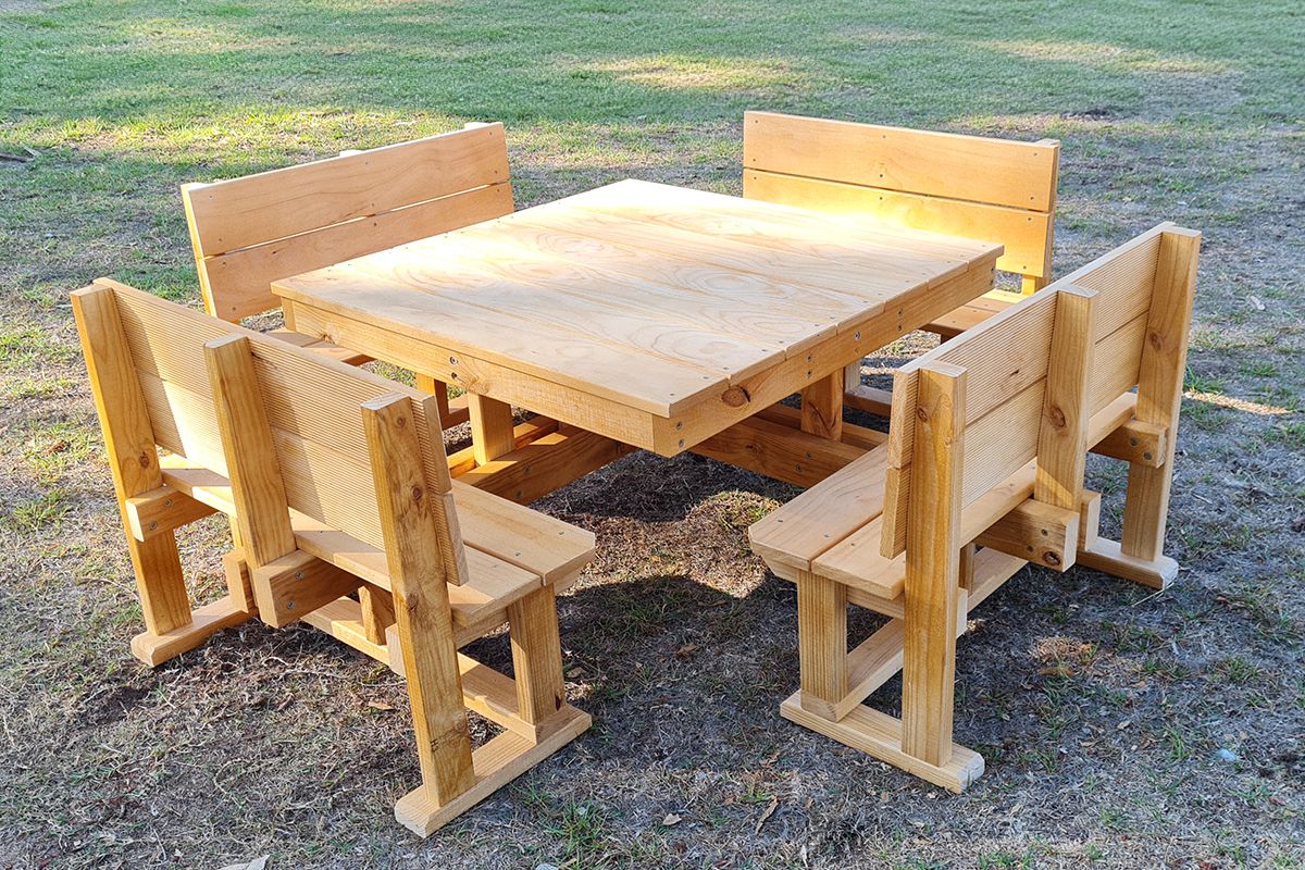 Square Picnic Table - Pine