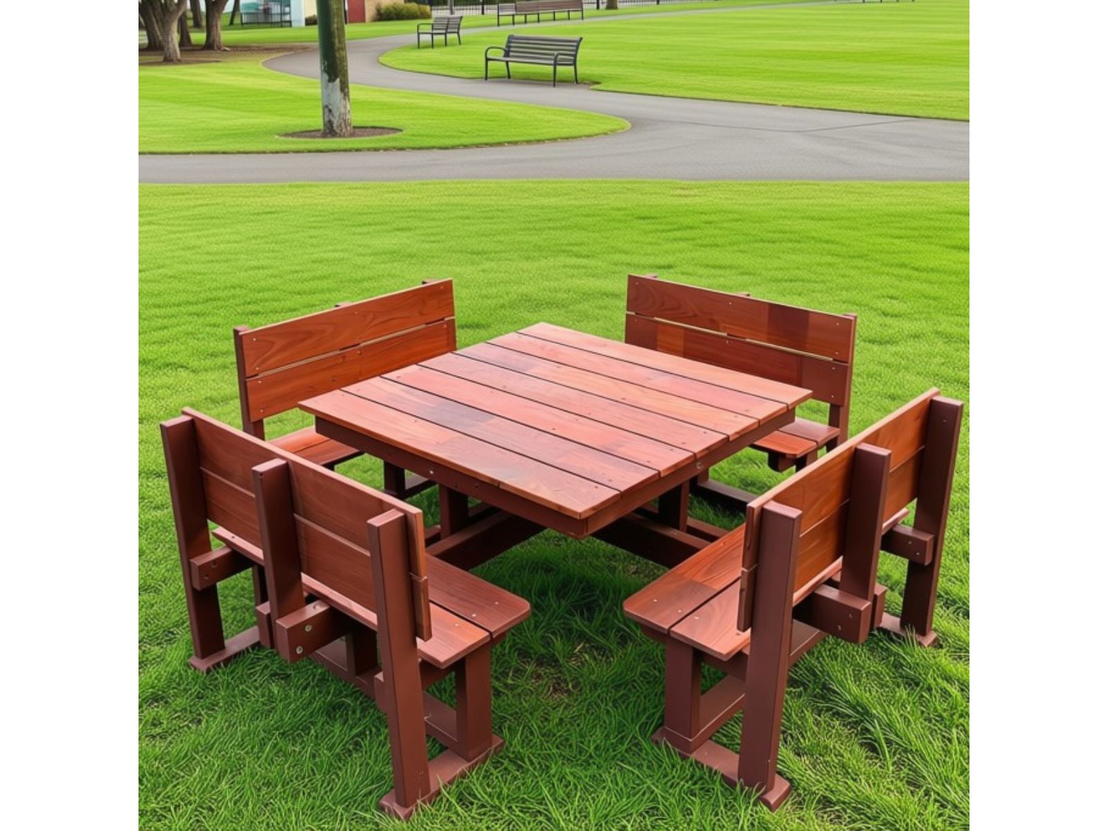 Square Picnic Table - Hardwood