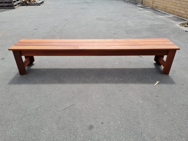 Shows hardwood bench seat