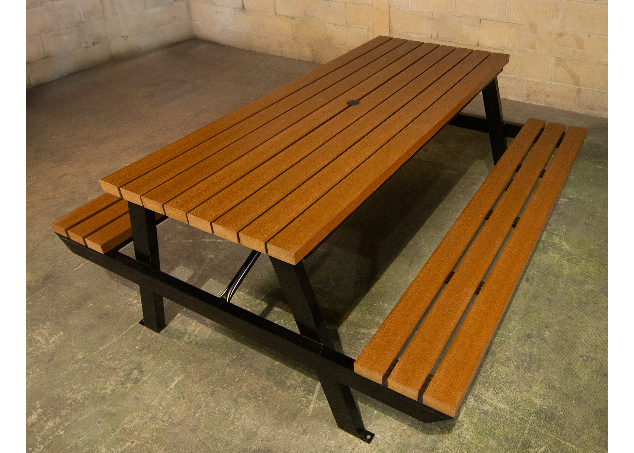 1.8m steel frame traditional style table with composite timber top A Frame steel with composite timber top 1.8m